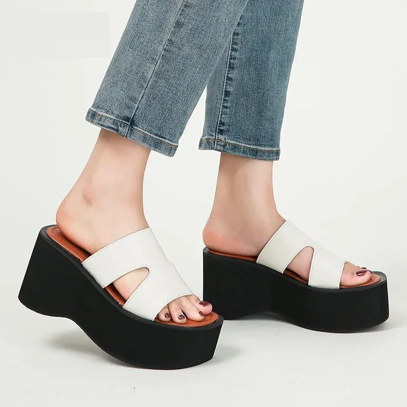 Joskaa 2024 New Heeled Backless Chunky Sandals