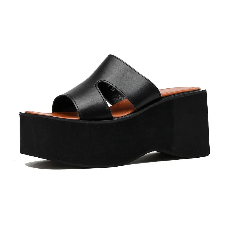 Joskaa 2024 New Heeled Backless Chunky Sandals