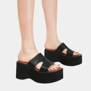 Joskaa 2024 New Heeled Backless Chunky Sandals