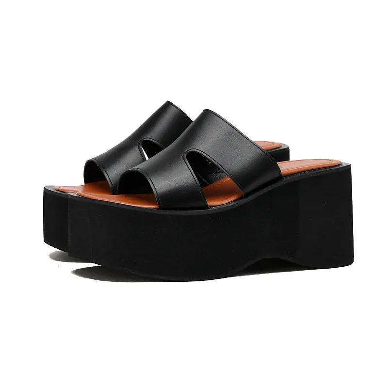 Joskaa 2024 New Heeled Backless Chunky Sandals