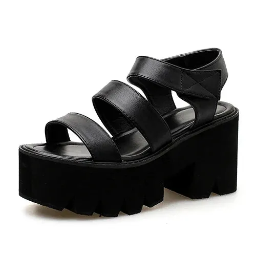 Joskaa 2024 New Platform Sandals Chunky Heel