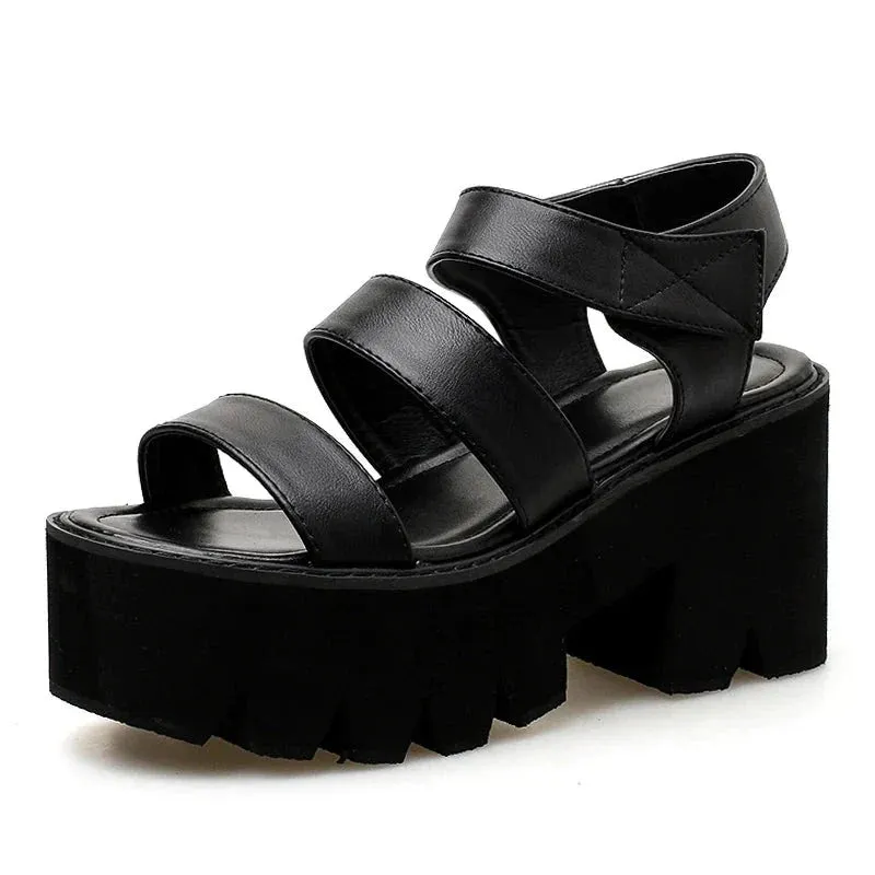 Joskaa 2024 New Platform Sandals Chunky Heel