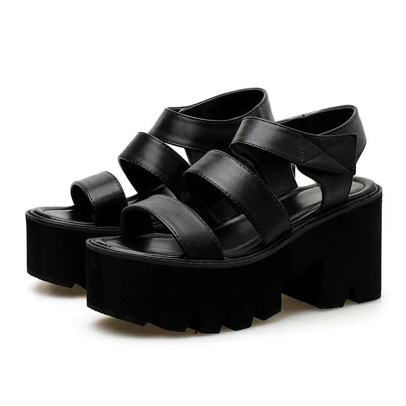 Joskaa 2024 New Platform Sandals Chunky Heel