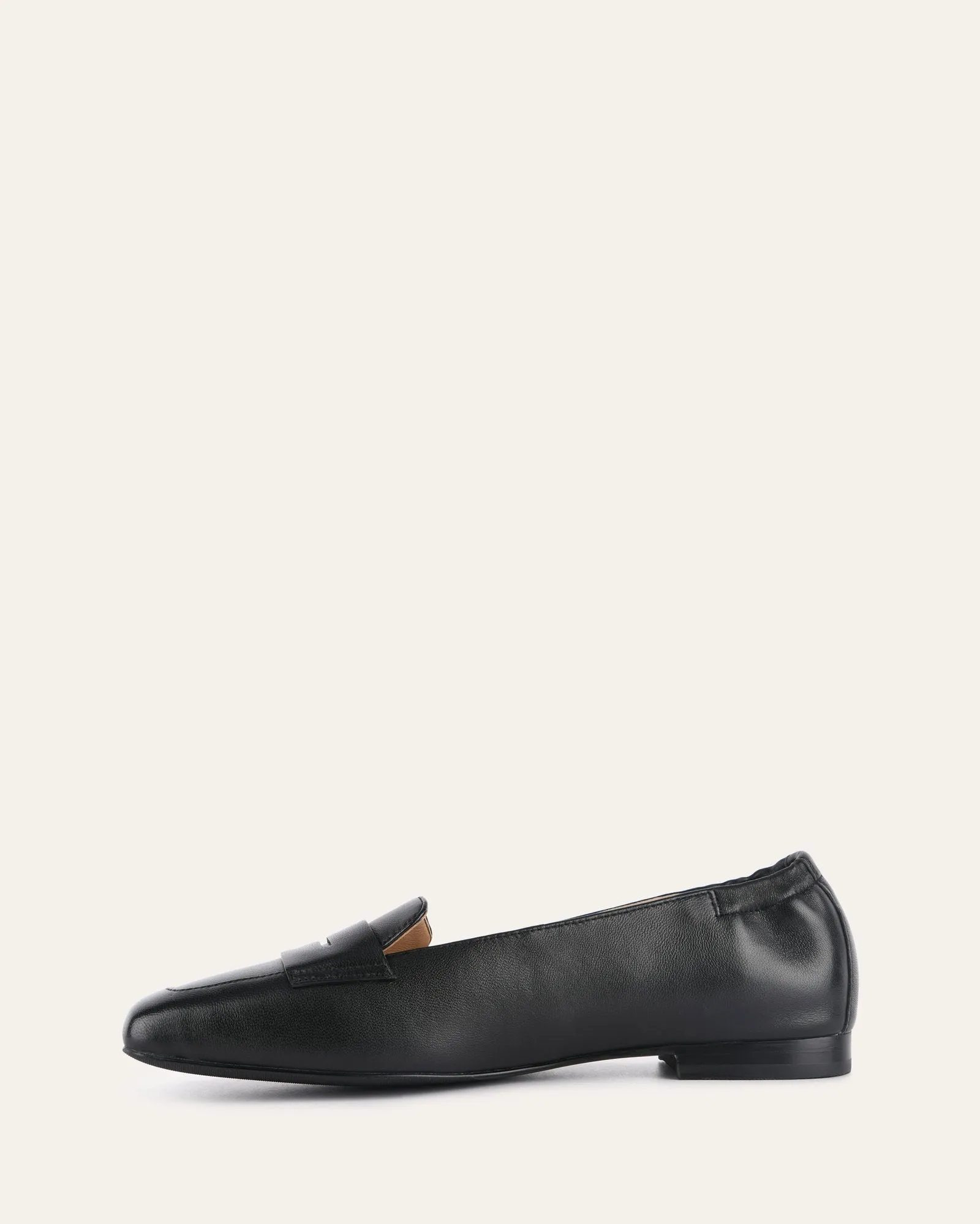 KENNEDY CASUAL FLATS BLACK LEATHER