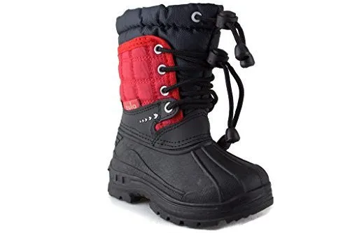 Kids BHD-08I Toddlers Two Tone Pull Tie Lace Water Resistant Winter Snow Boots