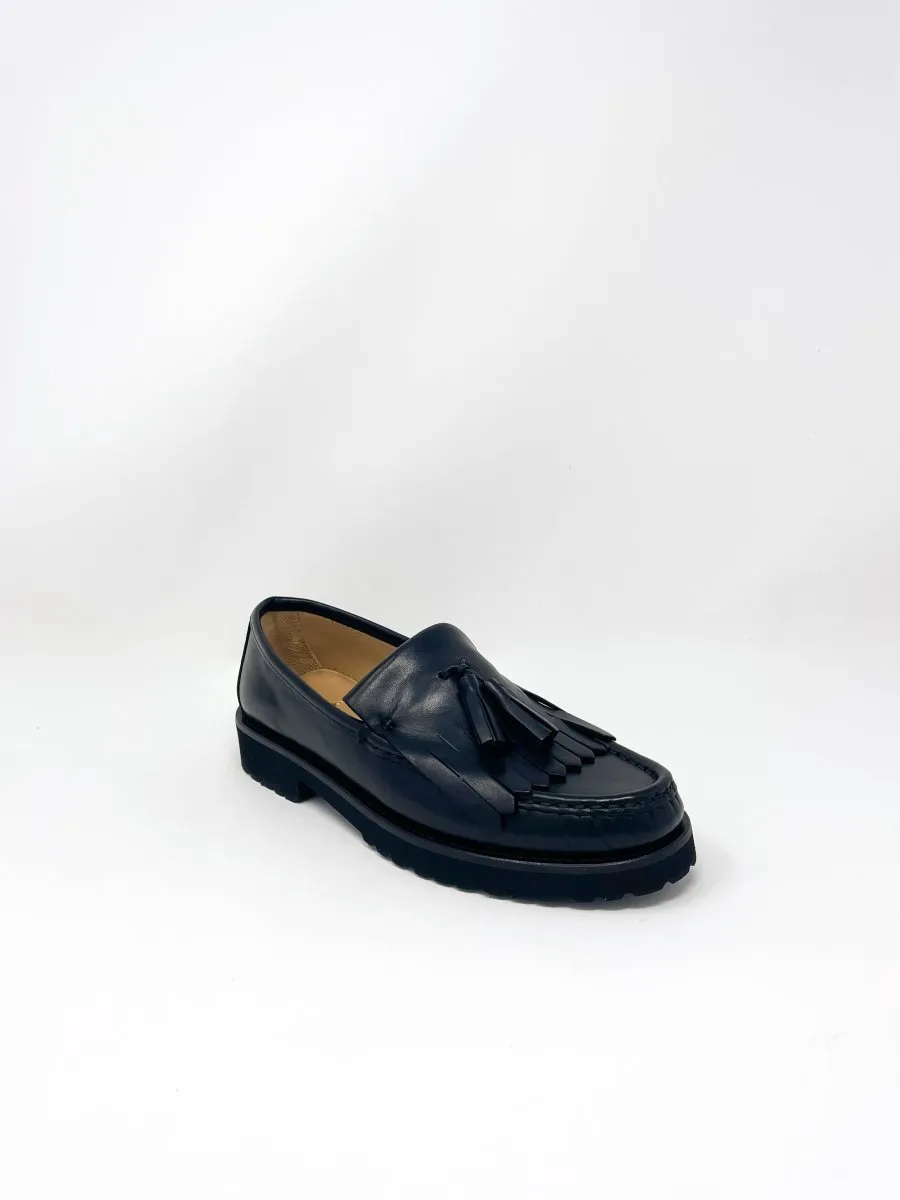 Kilt Penny Loafer in Black Leather