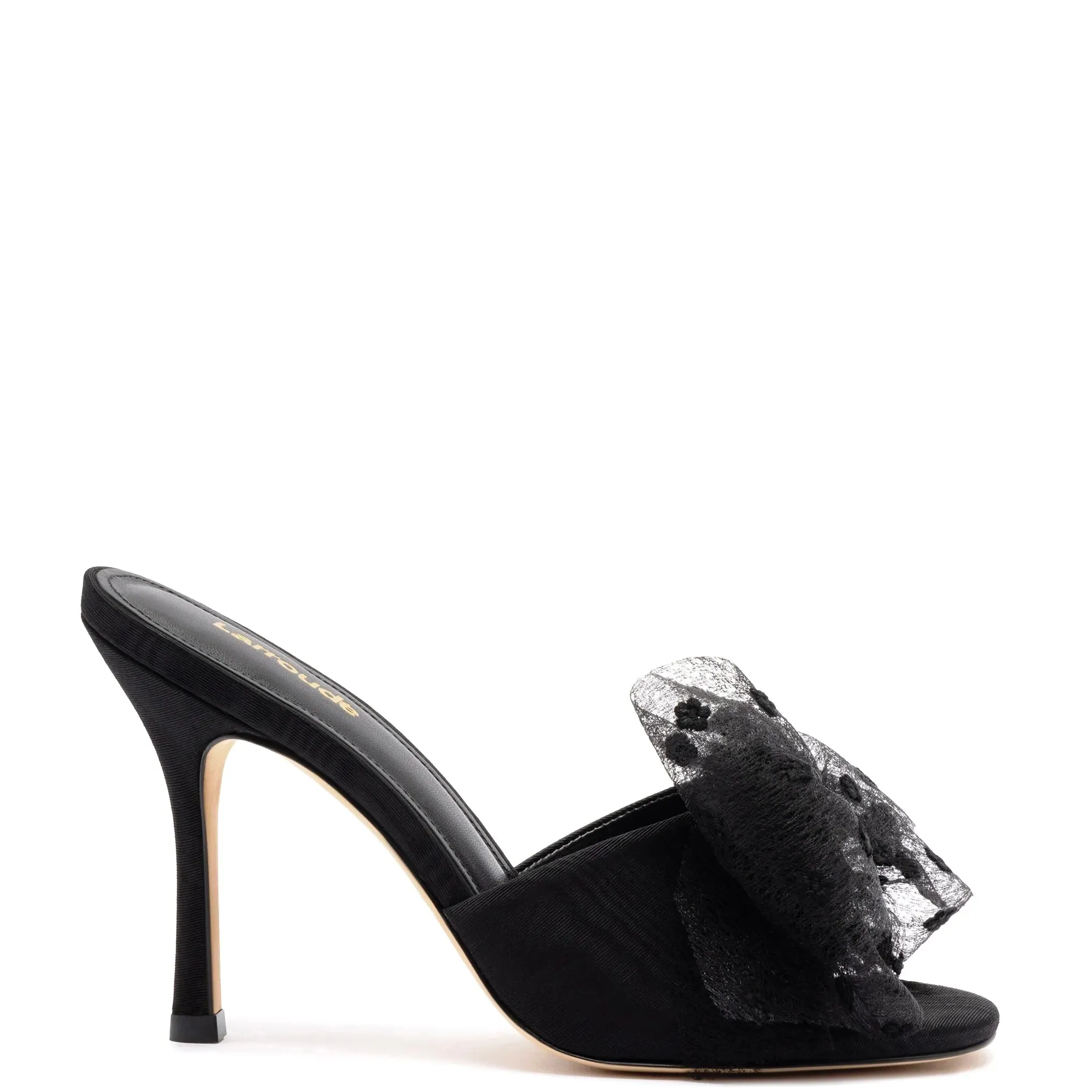 Larroude Elle Mule In Black Fabric