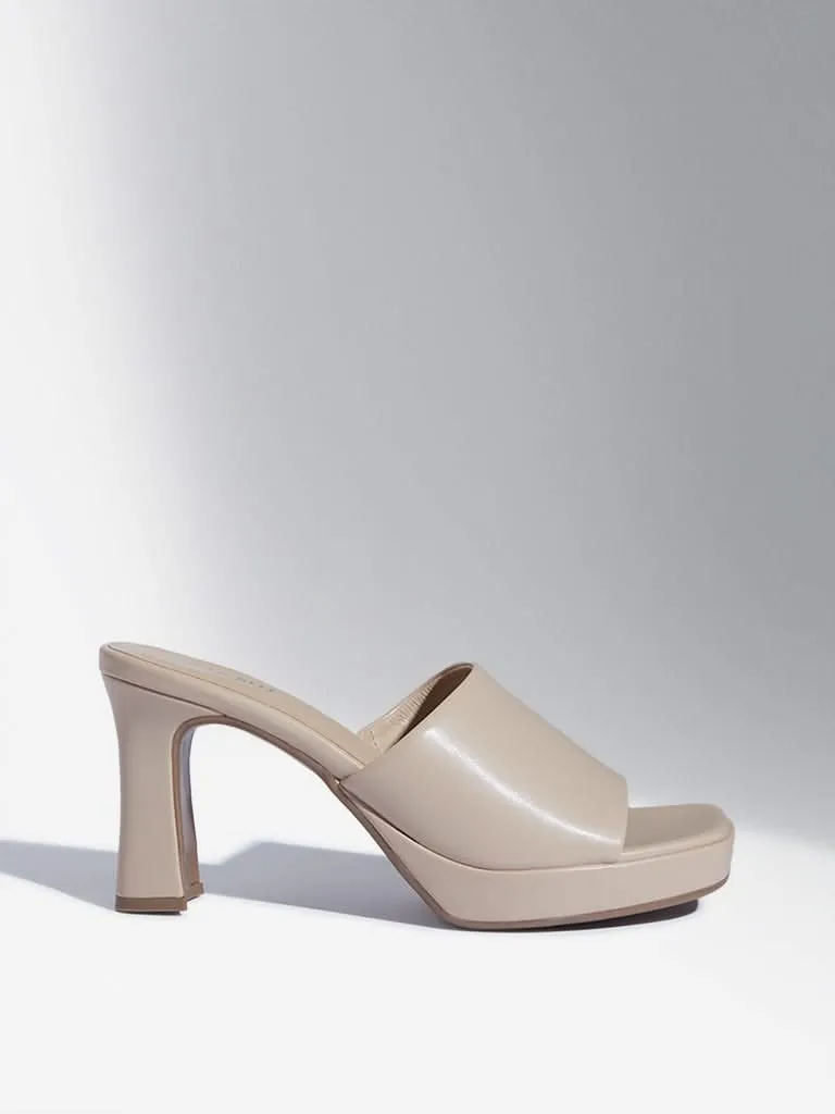 LUNA BLU Ivory Mule Sandals