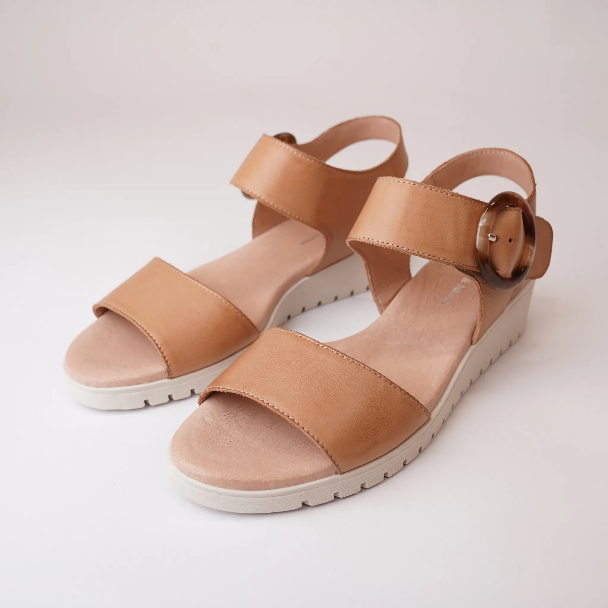 Manessay Tan/ Almond Leather Sandals