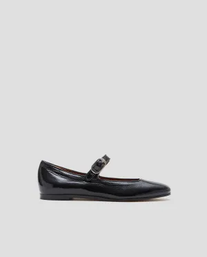 MARY JANE FLATS / BLACK SOFT PATENT LEATHER