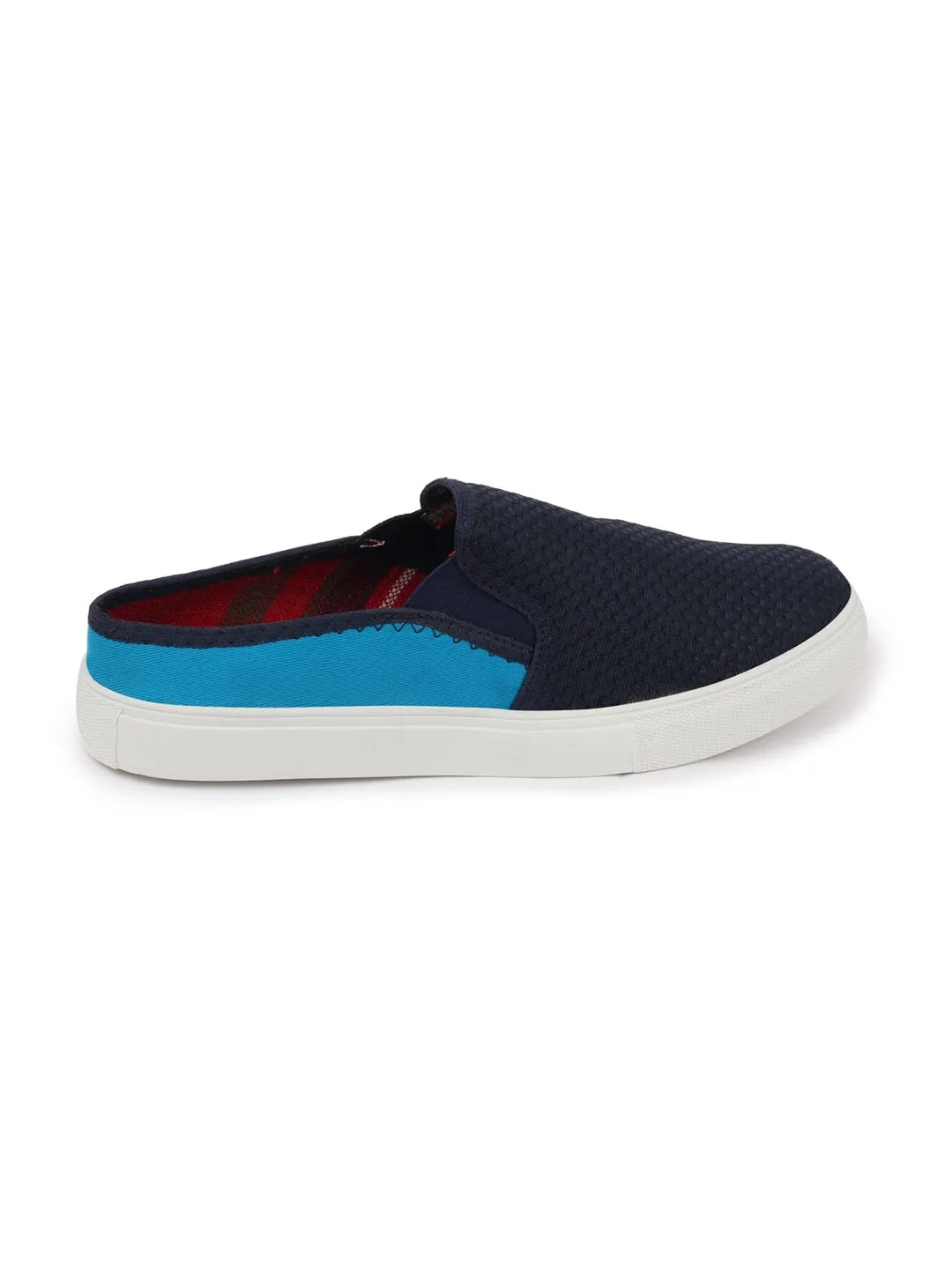 Men Blue Back Open Casual Shoes Mules