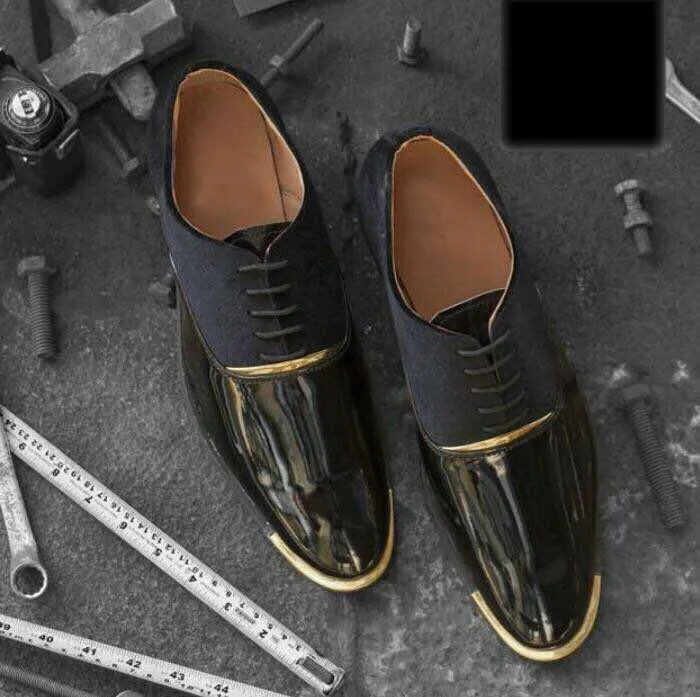 Mens Shiny Wear Premium Design High Quality Faux Leather Oxford Formal Shoes-JonasParamount