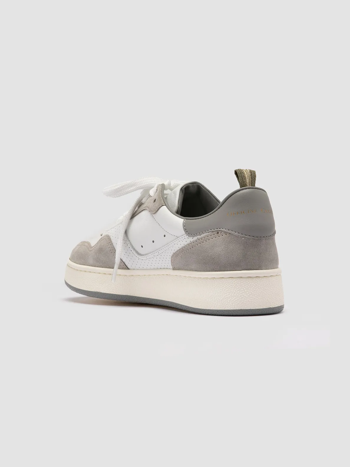 MOWER 120 - White Leather and Suede Low Top Sneakers