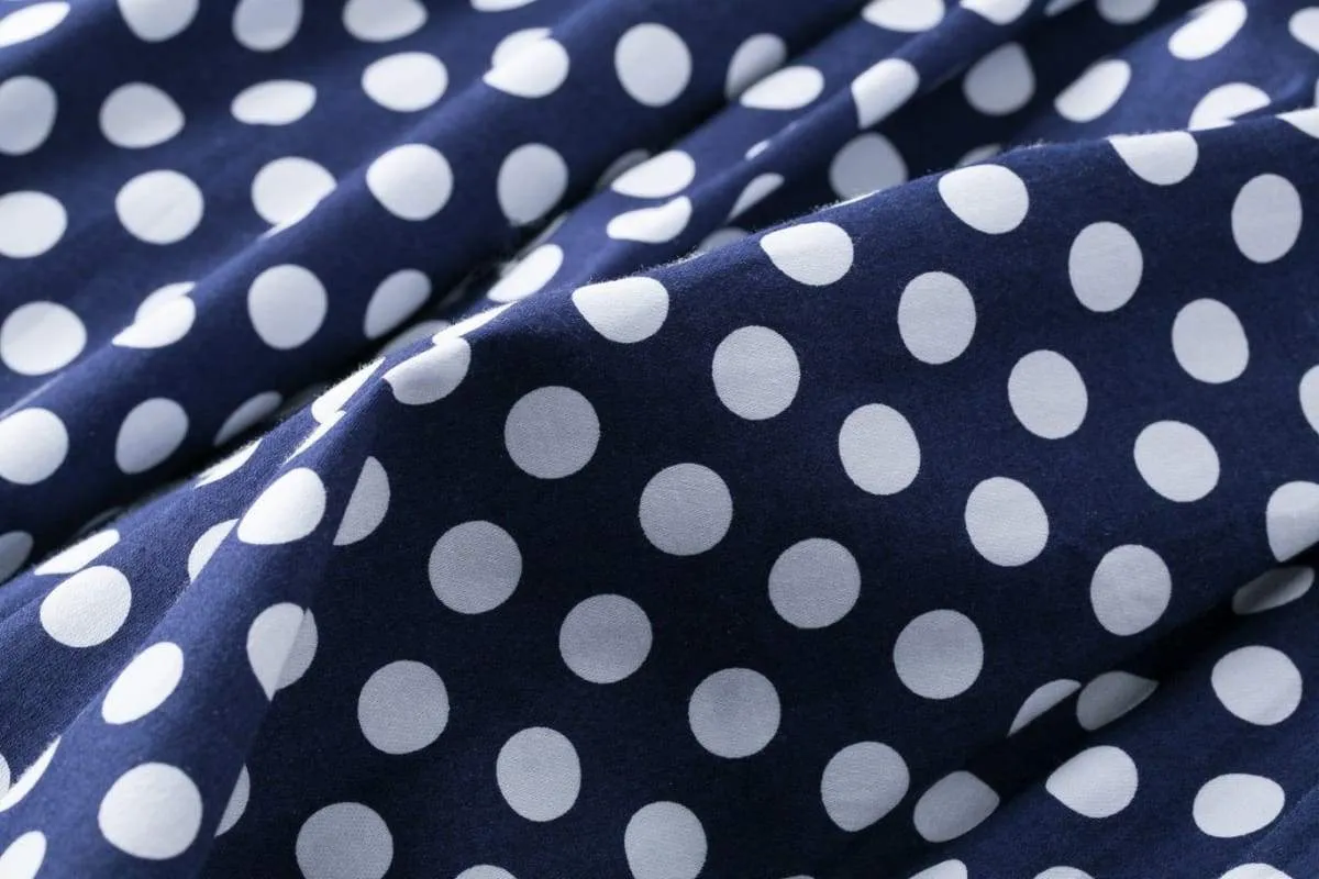 Navy & White Polka Dot Cross Neck Vintage Swing Dress