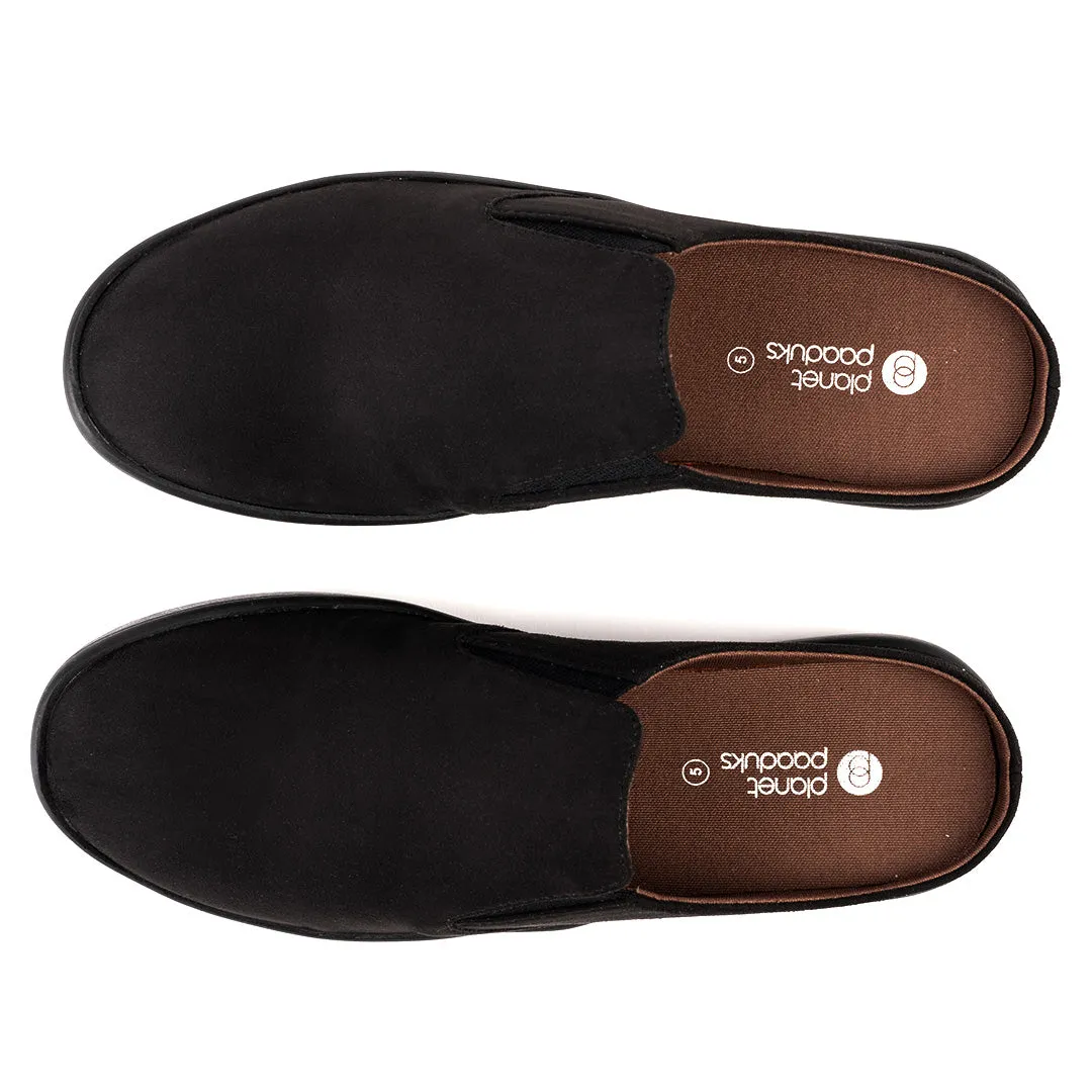 Nest Mules Vegan Suede Black Women Slip-ons