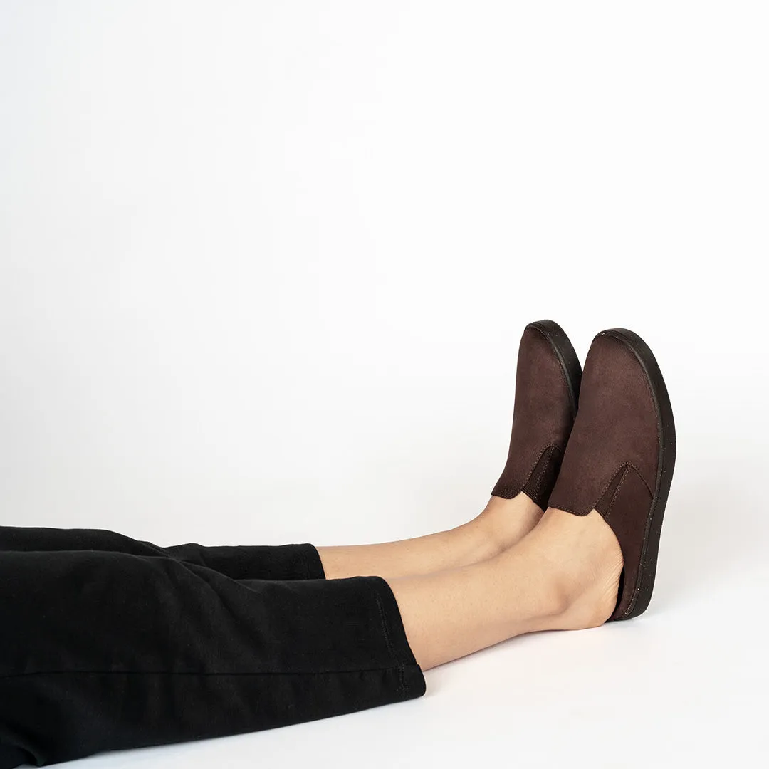 Nest Mules Vegan Suede Brown Women Slip-ons Thrift Edit