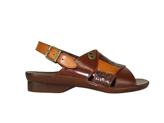 OPELA Cognac Wheat Leather Sandal