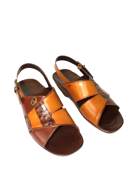 OPELA Cognac Wheat Leather Sandal