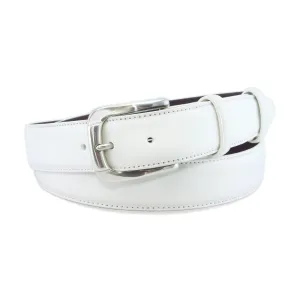 Optic white box calf belt