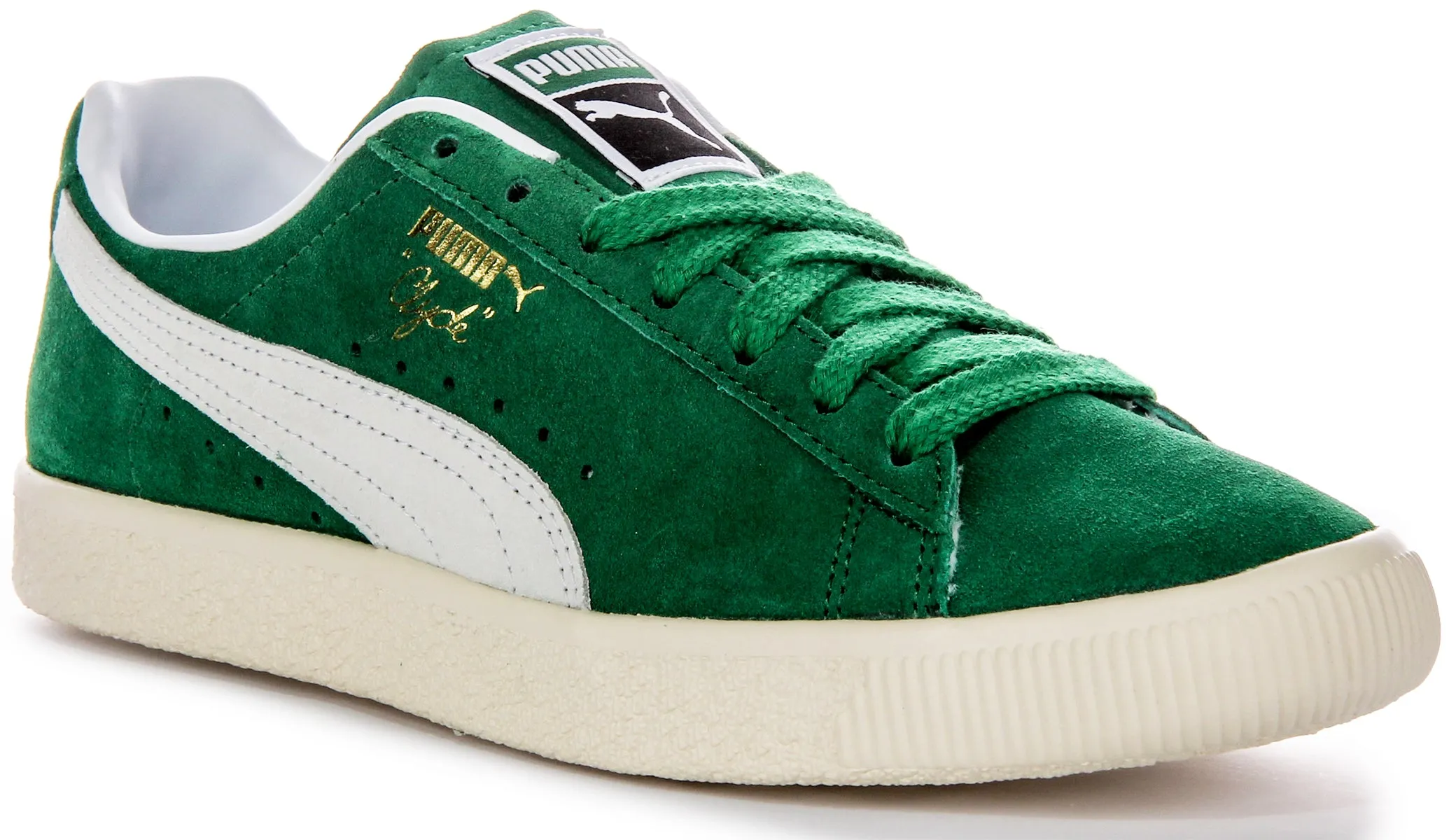 Puma Clyde OG Trainers In Green Suede