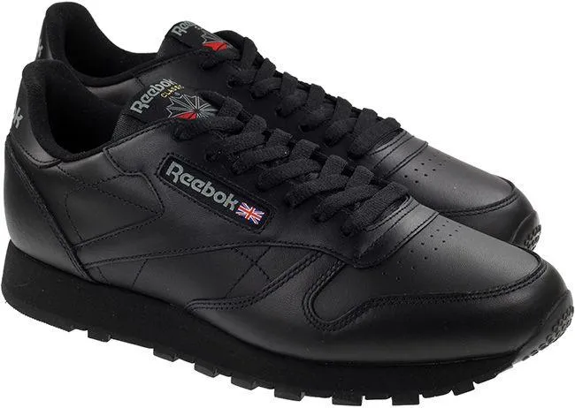 Reebok Trainers Mens Classic Leather Black Black