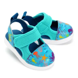 Secret Seascape Squeakerless Toddler Sandals | Blue