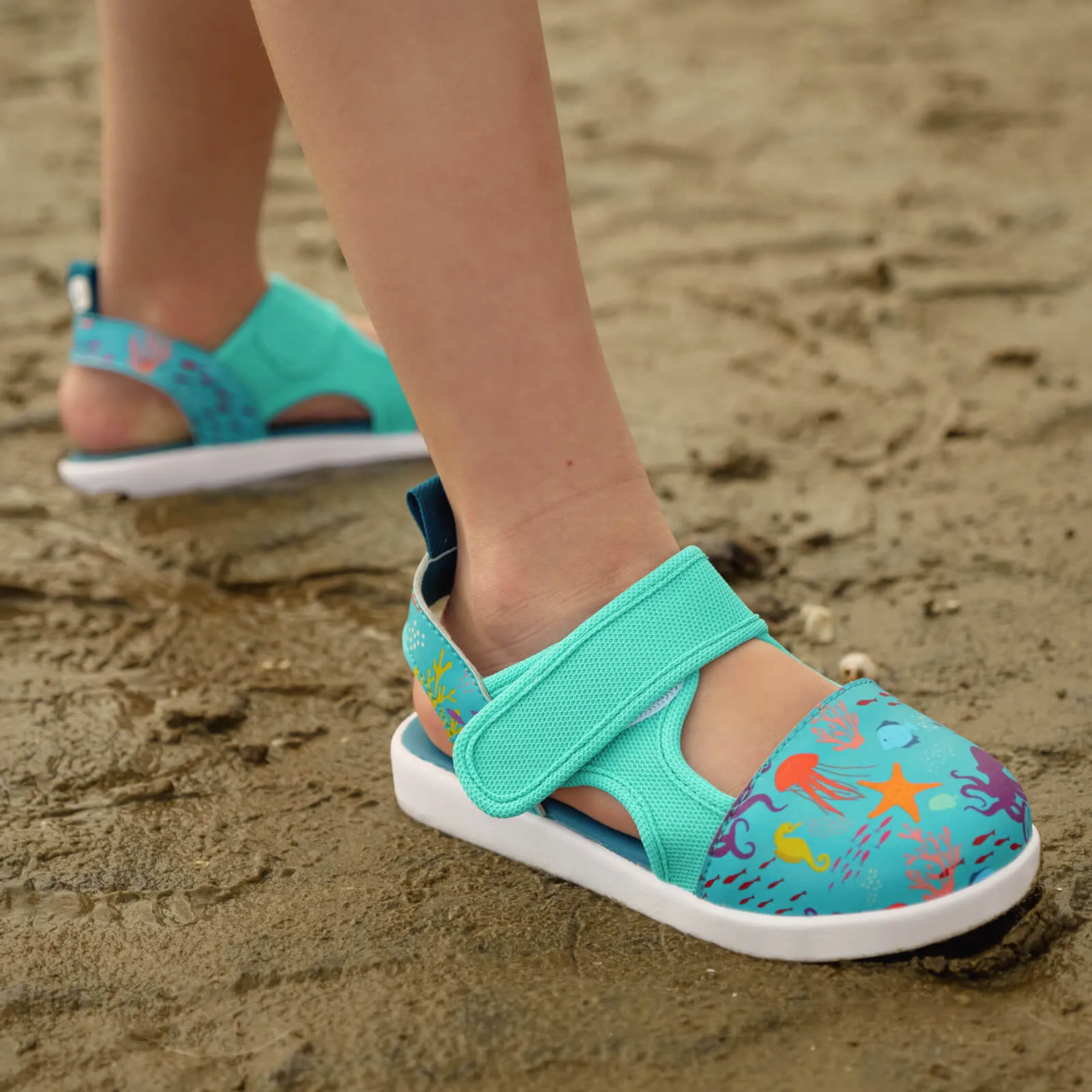 Secret Seascape Squeakerless Toddler Sandals | Blue