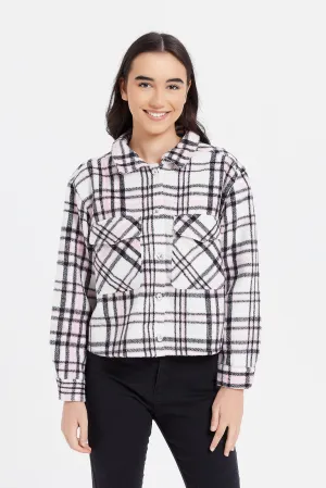 Senior Girls Pink And Black Checkered Jacket