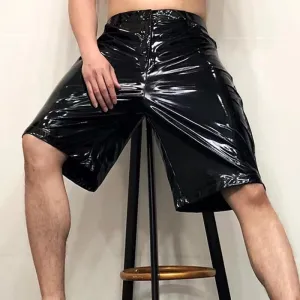 Shiny PU Leather Elasticity Short