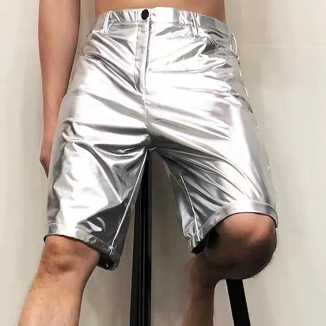 Shiny PU Leather Elasticity Short