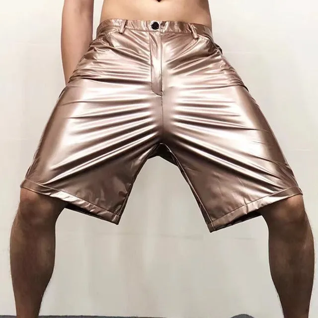 Shiny PU Leather Elasticity Short