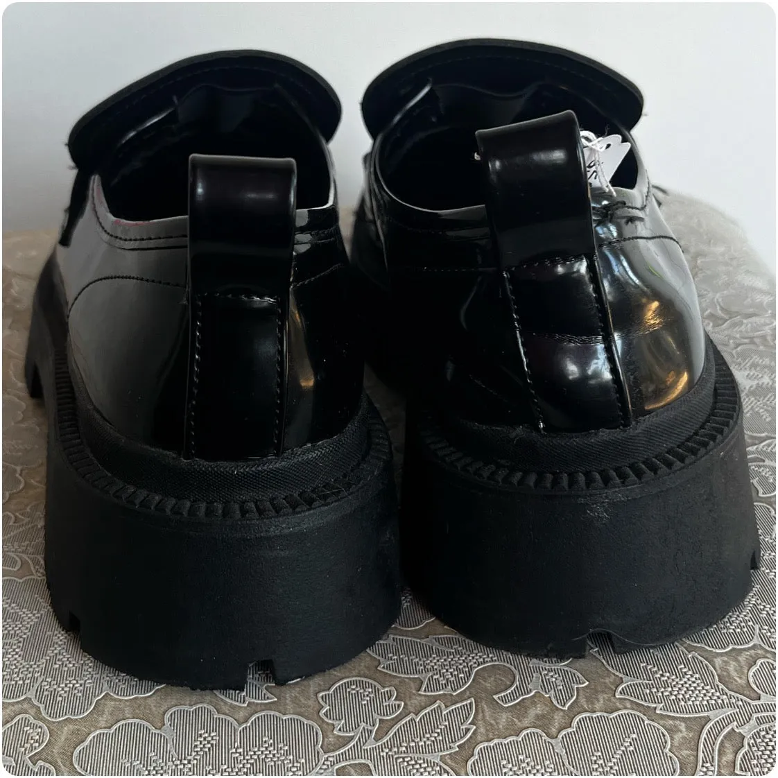 Steve Madden | Black Patent Leather Lando Platform Loafers | Size 7