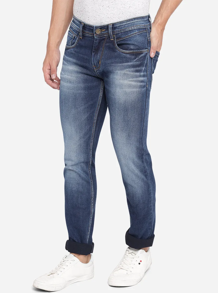 Stone Blue Washed Narrow Fit Jeans | Greenfibre