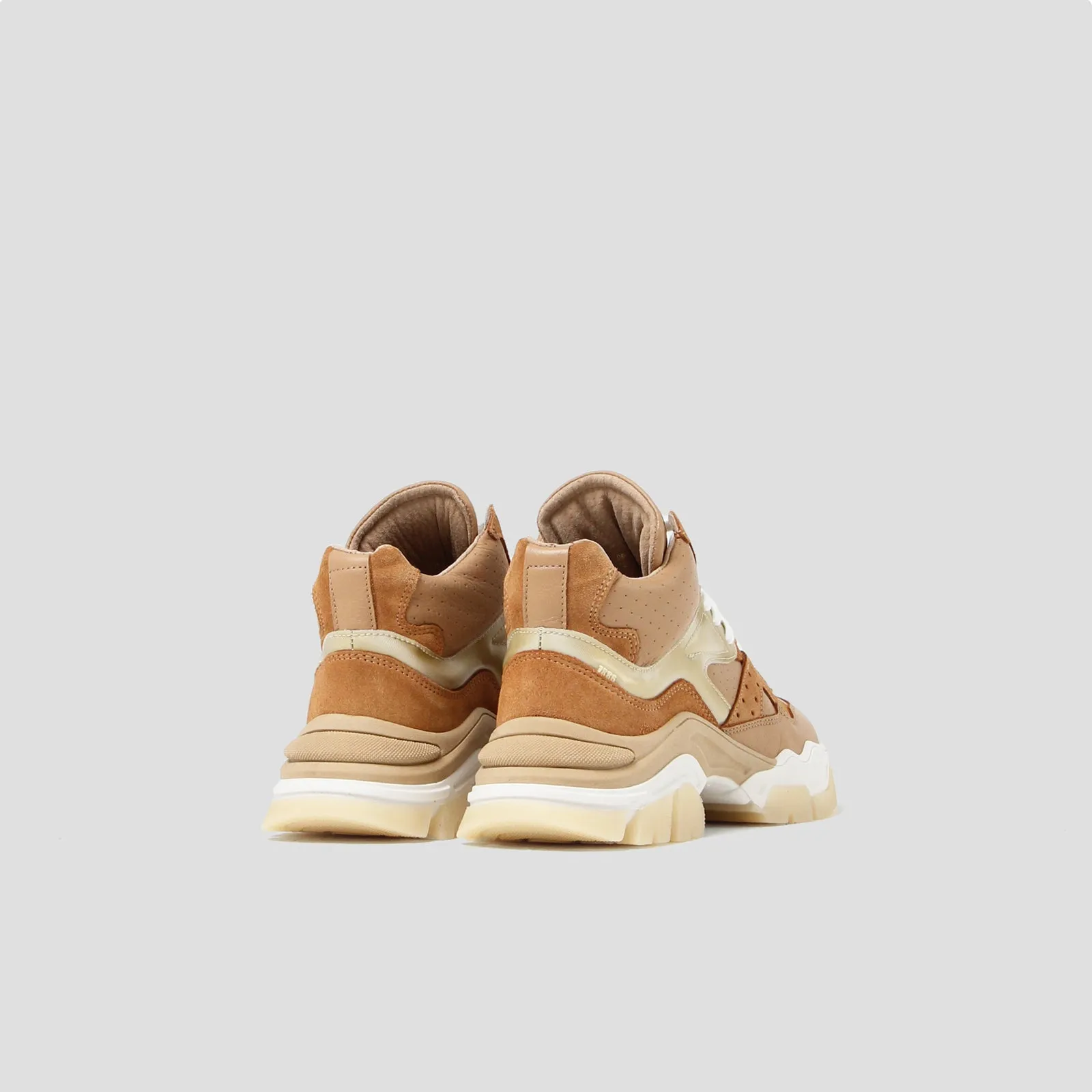 Tayke Over High Top Dark Camel Chunky Sneakers