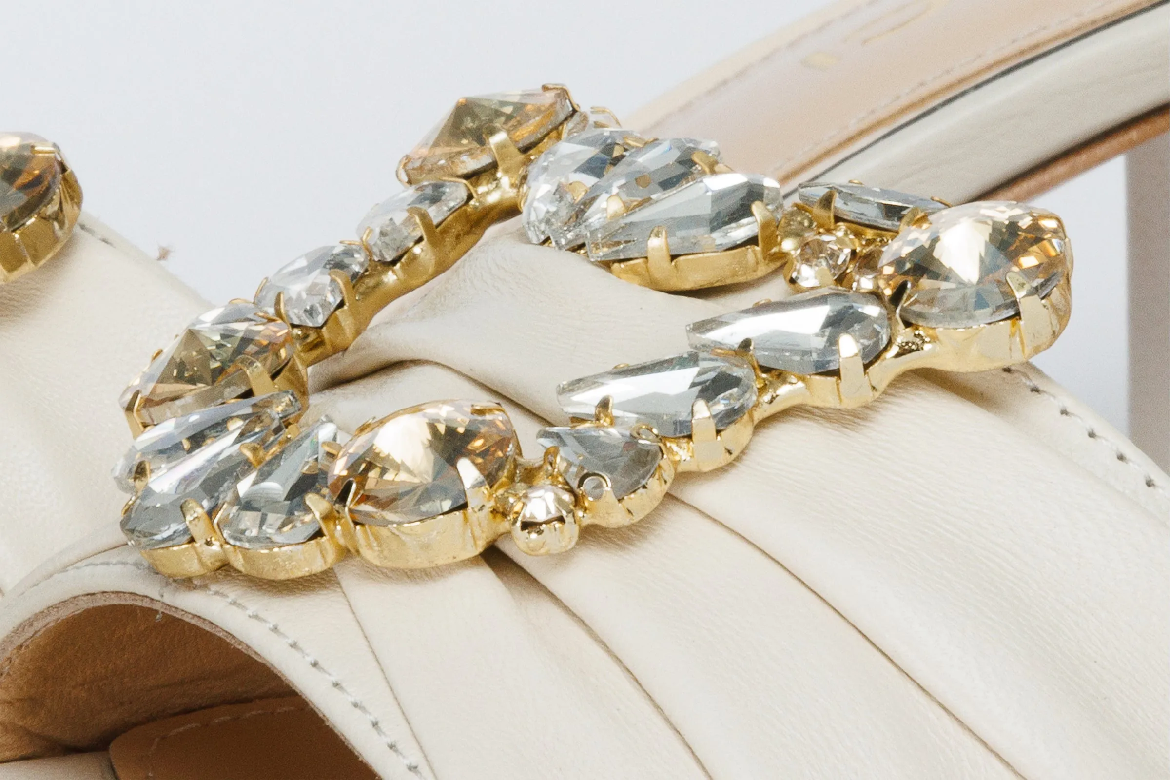 The Micro Cream Leather Women Sandal