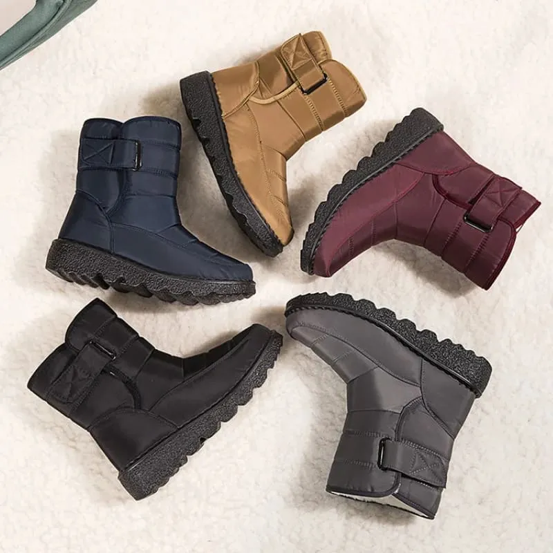 Thick Plush Non Slip Waterproof Warm Cotton Padded Snow Boots for Women