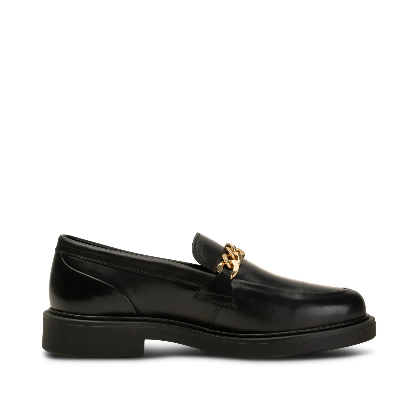 Thyra Chain Loafer Leather - BLACK