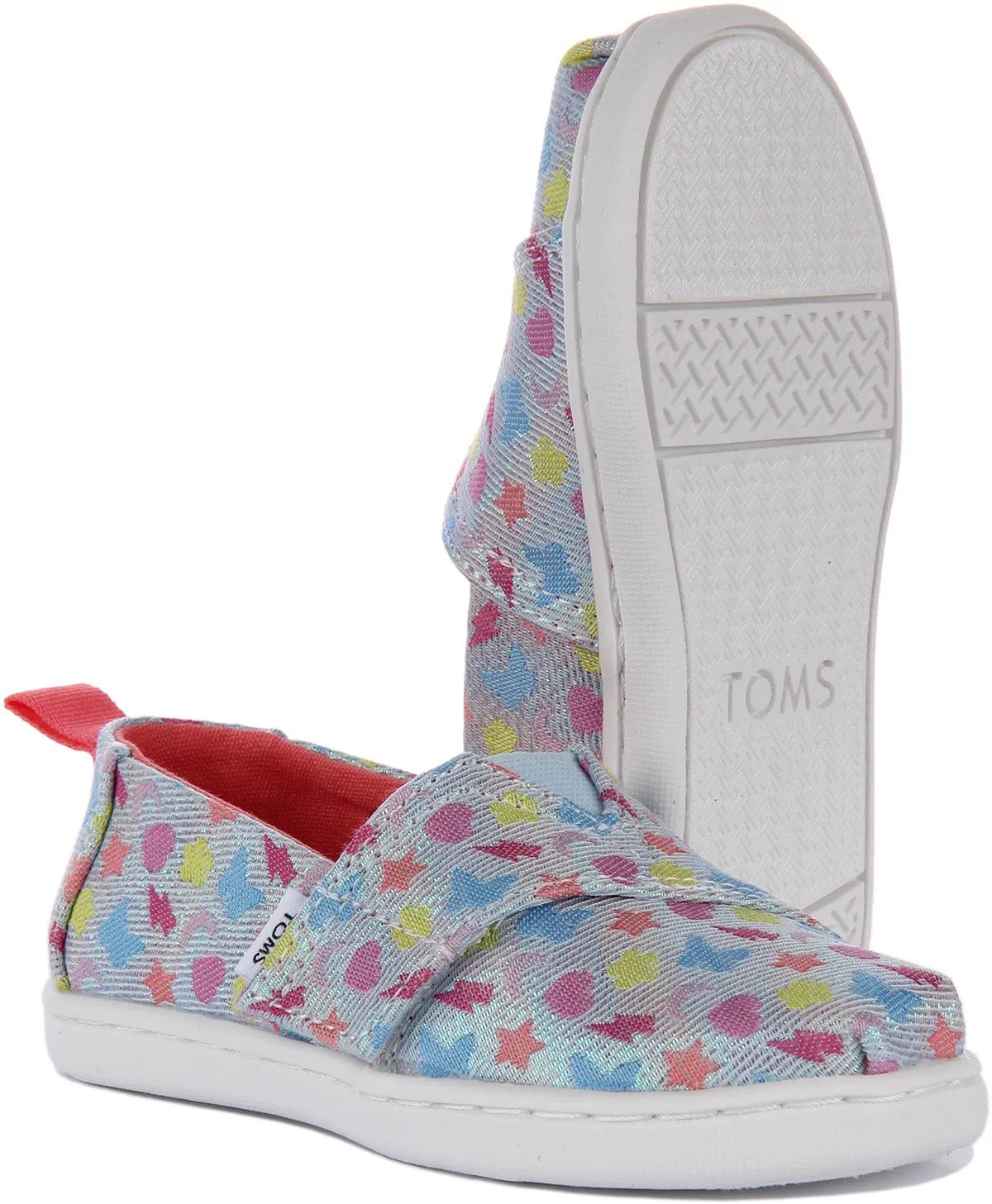 Toms Tiny Alpargata In Blue Stars For Infants