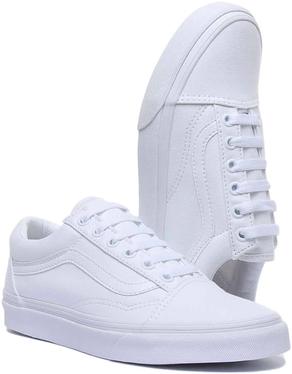 Vans Classic Old Skool In White White For Women