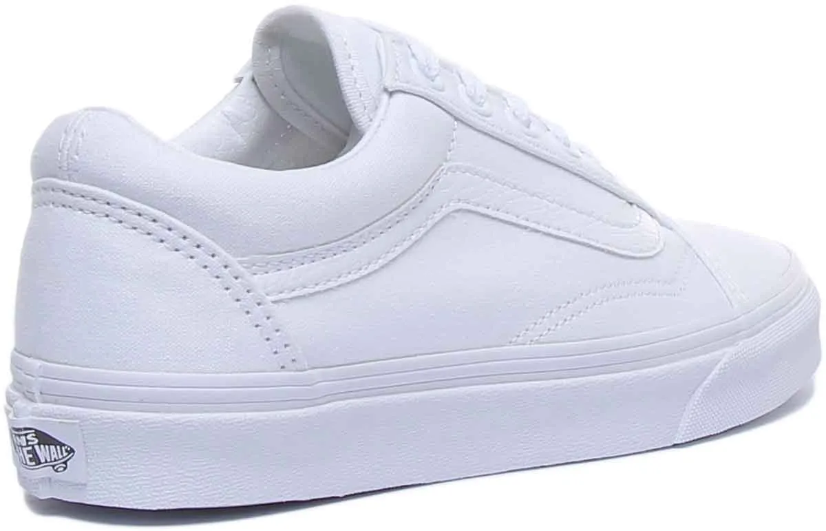 Vans Classic Old Skool In White White For Women