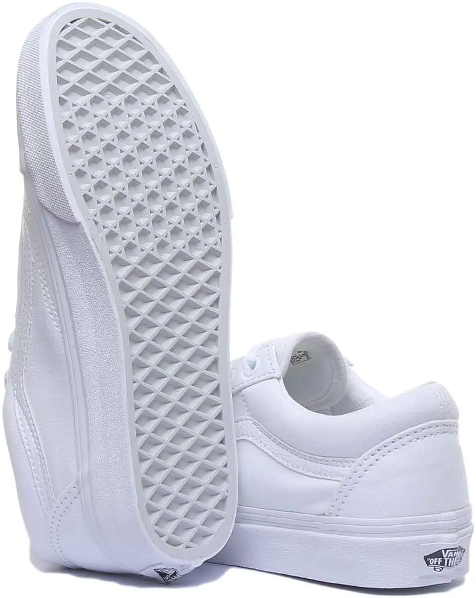 Vans Classic Old Skool In White White For Women