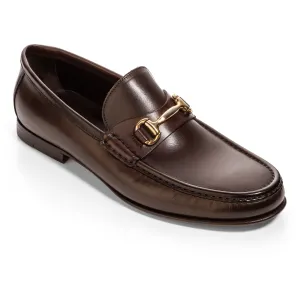 Watts Dark Brown Leather Bit Loafers