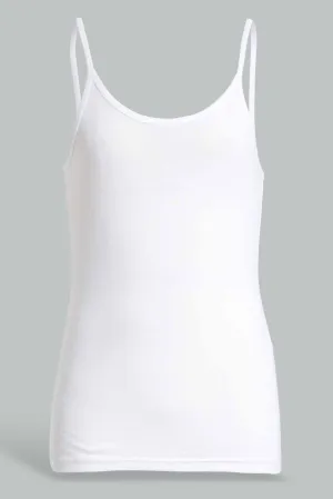 White Plain Strappy Vest