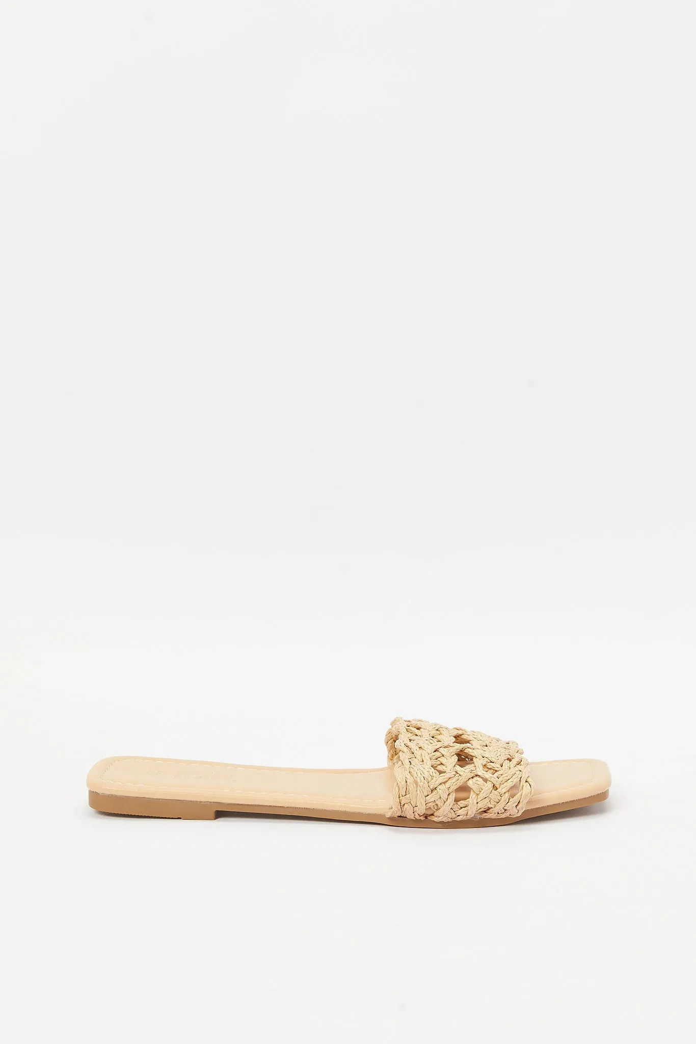 Women Beige Woven Mule