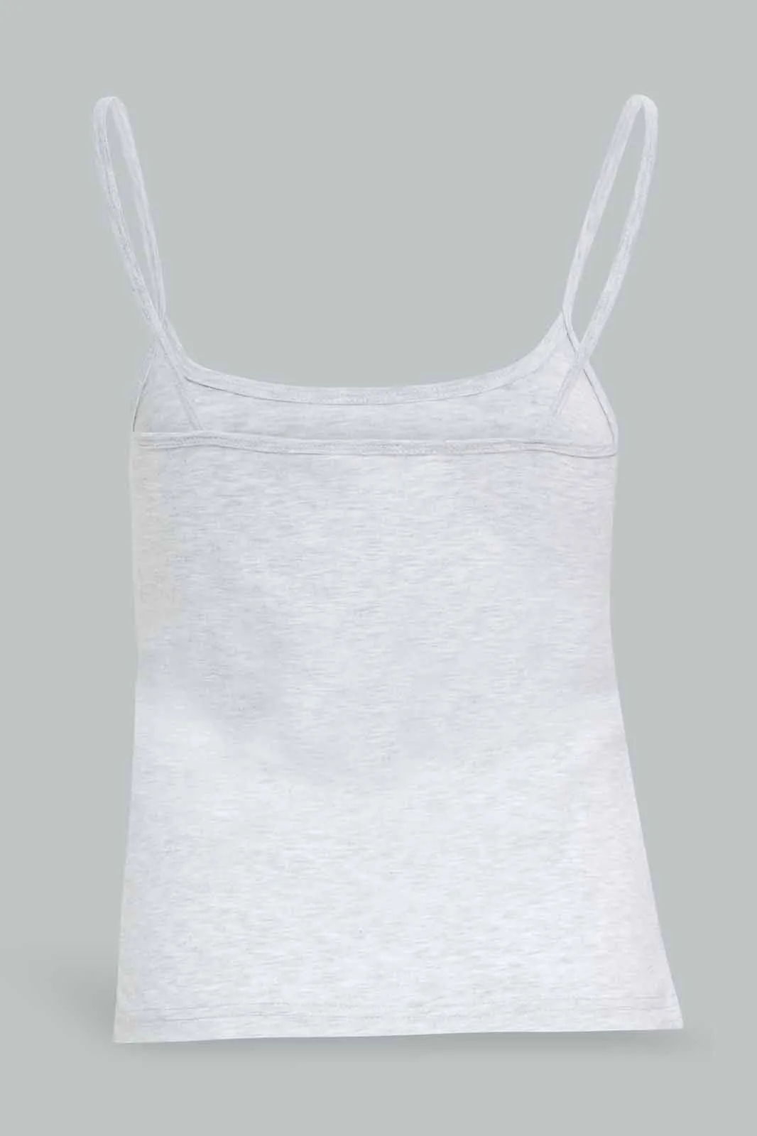 Women Grey Plain Strappy Vest