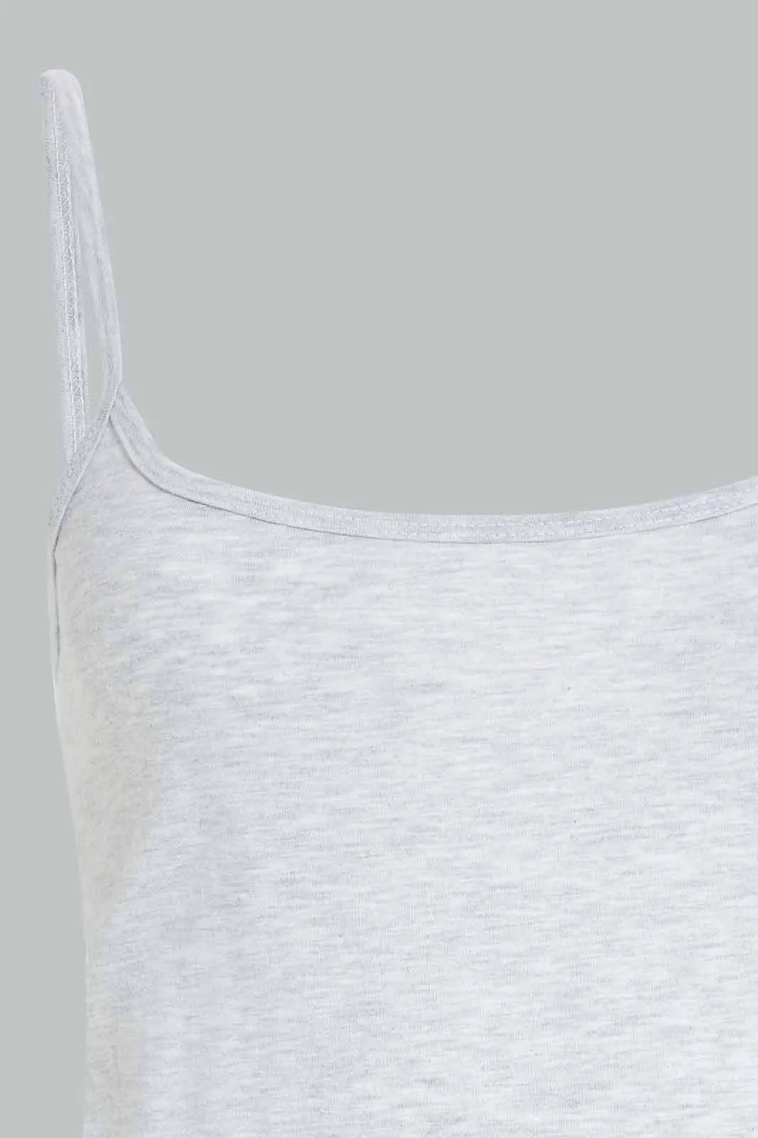 Women Grey Plain Strappy Vest