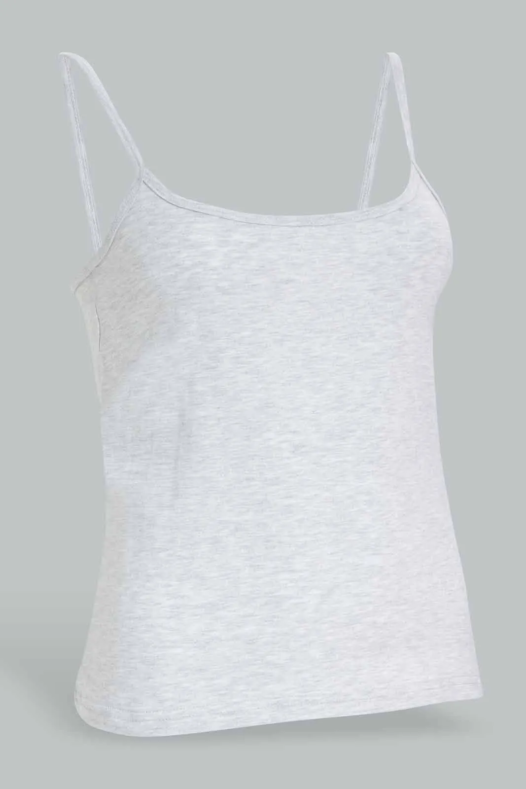 Women Grey Plain Strappy Vest