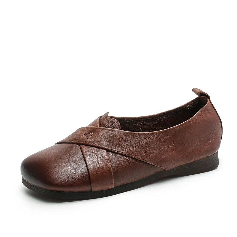 Women Handcraft Leather Soft Casual Flats