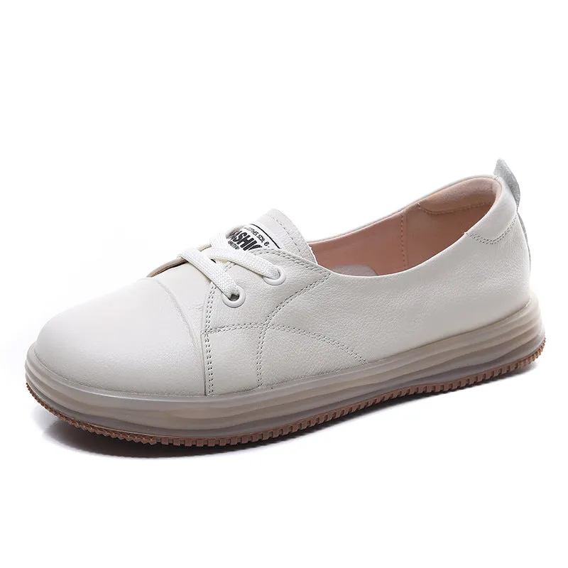 Women Minimalism Leather Soft Flats Shoes