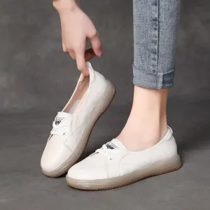 Women Minimalism Leather Soft Flats Shoes